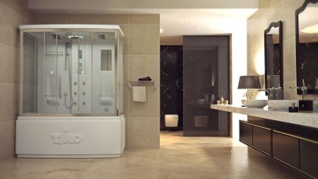 Душевой бокс Timo Lux T-7750 150х90 стекло прозрачное профиль хром