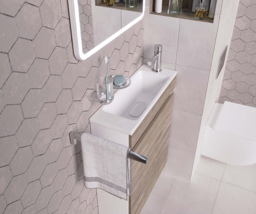 Раковина из литьевого мрамора Uperwood Modul 2911020338 60х21 полувстраиваемая цвет белый - фото 4