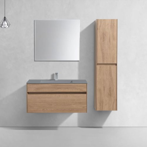 Тумба под раковину Vincea Chiara VMC-2C100NO 100х40 подвесная цвет коричневый - фото 3