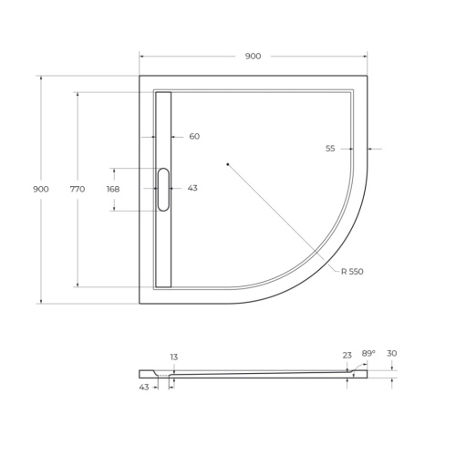 Душевой поддон Cezares TRAY-AS-R-90-30-W 90х90 искусственный мрамор белый без ножек - фото 2