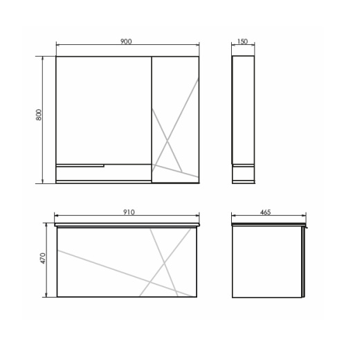 Зеркало-шкаф Comforty Мерано 00-00010664CF 90х15х80 подвесной цвет белый - фото 2