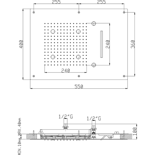 Верхний душ Cisal Zen Shower ZS027070D2 нержавеющая сталь - фото 2
