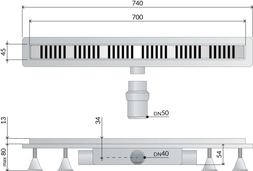 Душевой лоток OMP Tea Basicflow 4943.976.8 - фото 2
