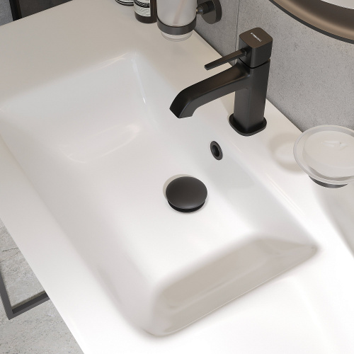 Комплект: Донный клапан Stworki SW-001BK черный матовый + Сифон SD-001BK черный матовый (1034987) - фото 3