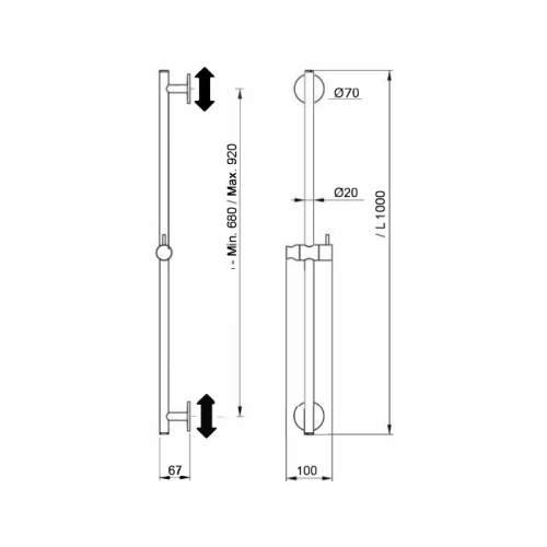 Штанга для душа Almar  E087075.CR хром - фото 2
