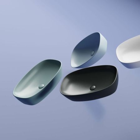 Раковина из сантехнического фарфора Ceramica Nova ELEMENT CN6049ML 60х40 накладная цвет синий без отверстий под смеситель