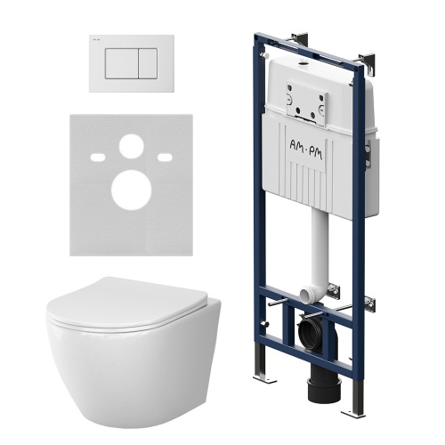 Комплект унитаз с инсталляцией с клавишей смыва Am.Pm Like IS100201.801900 - фото 2