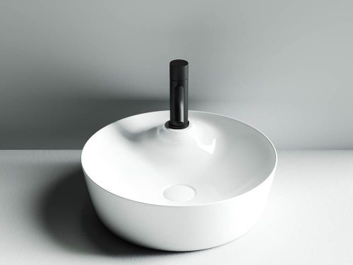 Раковина из сантехнического фарфора Ceramica Nova ELEMENT CN6014 40х40 накладная цвет белый 1 отверстие под смеситель - фото 4