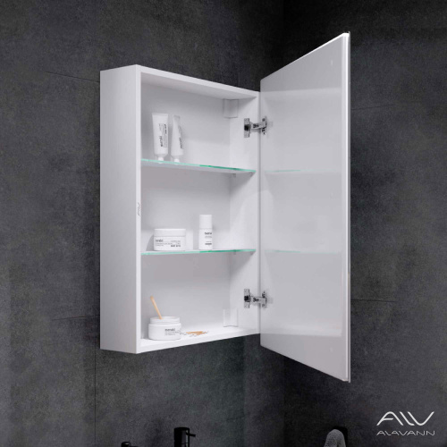 Зеркало-шкаф Alavann Rita ALV0289003 60х15х80 подвесной цвет белый - фото 2