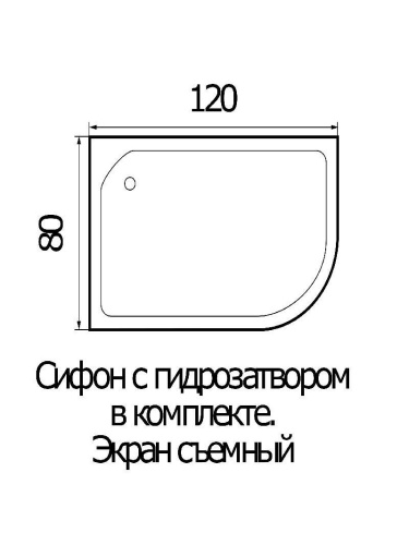 Душевой поддон WEMOR 120/80/24 R (10000000688) 120х80 акрил белый с каркасом - фото 2
