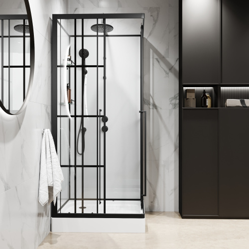 Душевая кабина Niagara Standart ST90/15QR/KL/BKT 90х90 квадратная без крыши ориентация правая - фото 5