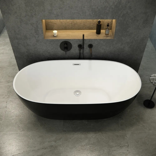 Ванна акриловая Cerutti SPA CT10877 170х75 отдельностоящая овальная с ножками - фото 2