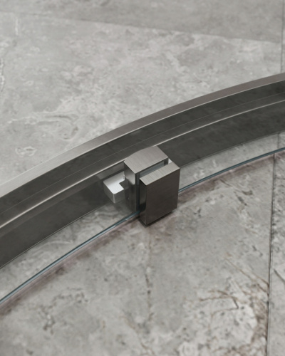 Душевой уголок Cezares MOLVENO MOLVENO-RH-1-120/90-C-GM-IV 120х90 стекло прозрачное профиль оружейная сталь без поддона - фото 4