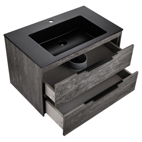 Тумба под раковину Vincea Chiara 2D VMC-2C2800GS 79х48х48 подвесная цвет серый - фото 3