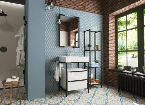 Стеллаж кованный Эстет ФР-00003670 40х30х160 напольный цвет белый/черный - фото 3