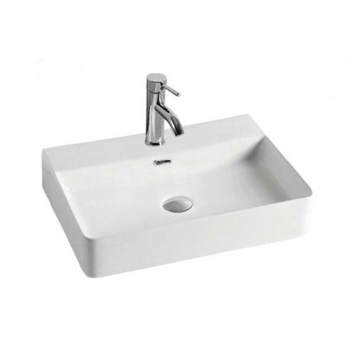 Раковина из сантехнического фарфора Vincea VBS-303 60х42 накладная цвет белый 1 отверстие под смеситель - фото 2