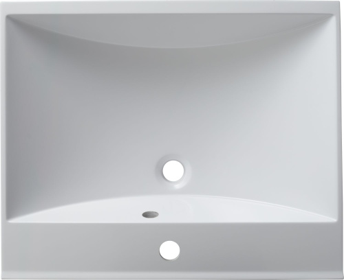 Раковина из литьевого мрамора Aquanet Нота 00281220 58х48 полувстраиваемая цвет белый 1 отверстие под смеситель - фото 4