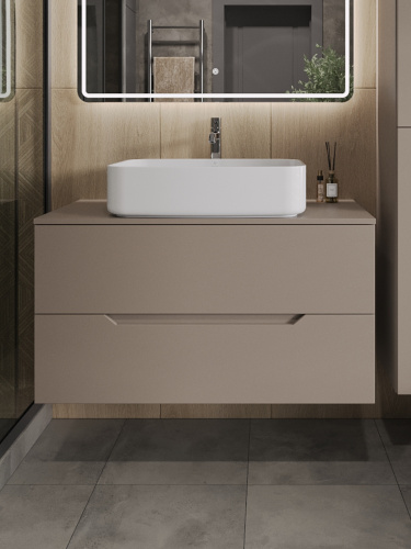 Тумба с раковиной Orange Line Li-100TuLMDF+B07-600W 101х46х69 - фото 3