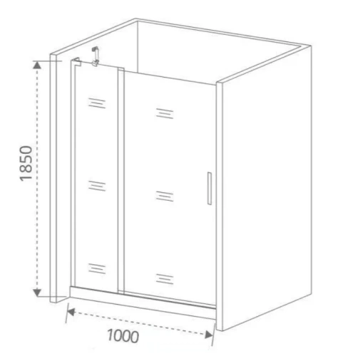 Душевая перегородка Good Door FANTASY ФА00035 100х185 стекло прозрачное профиль хром глянцевый - фото 2