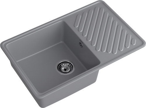 Кухонная мойка Granfest Quarz 52 темно-серый 75х48 цвет темно-серый поверхность матовая - фото 2