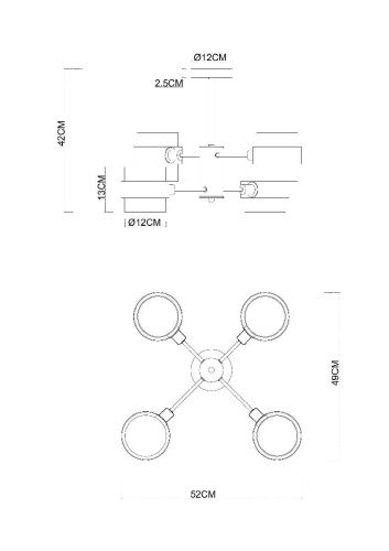 Люстра на штанге Arte Lamp Carlo (Царло) A8205SP-4BK - фото 3