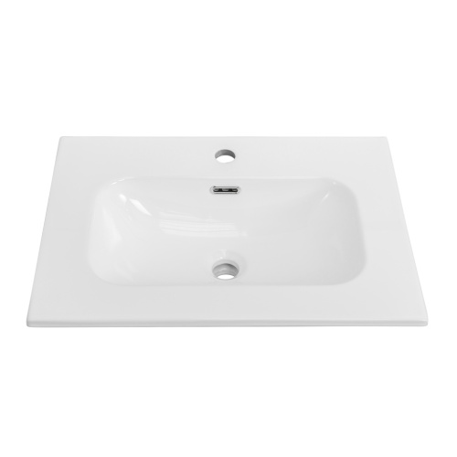 Раковина керамическая Cezares ECO CZR-8073-60 61х46 подвесная цвет белый глянцевый 1 отверстие под смеситель - фото 2