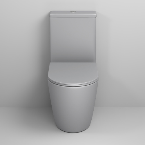 Унитаз напольный с бачком Grossman Color GR-4480GLMS светло-серый матовый с сиденьем микролифт безободковый каскадный смыв - фото 3
