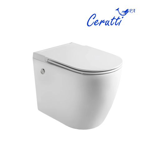 Унитаз подвесной Cerutti SPA CT10193 белый с сиденьем микролифт безободковый импульсный смыв - фото 3