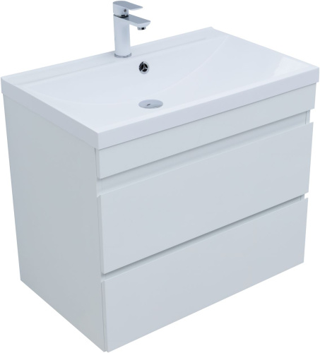 Тумба под раковину Aquanet Нота NEW 00335418 74х47х61 подвесная цвет белый - фото 3