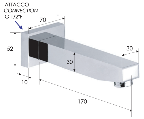 Излив Remer 91S настенный хром - фото 2