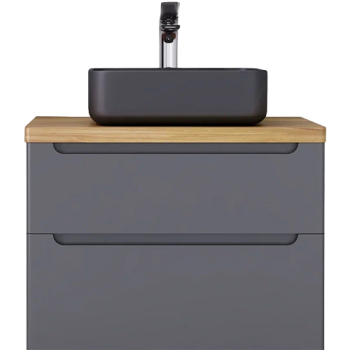 Тумба под раковину Jorno WOOD wood.01.80/P/GR 80х52х56 подвесная цвет серый