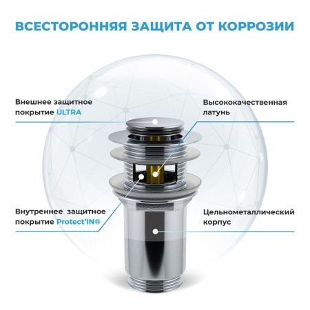 Донный клапан Wellsee Drainage System 182129000 хром