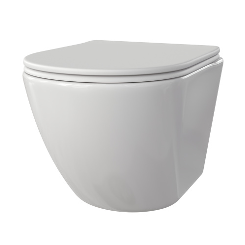 Унитаз подвесной Taliente Amato AM25010 белый с сиденьем микролифт безободковый душевой смыв