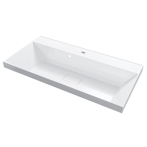 Раковина из литьевого мрамора Uperwood Classic New 291021026 90х45 полувстраиваемая цвет белый - фото 4