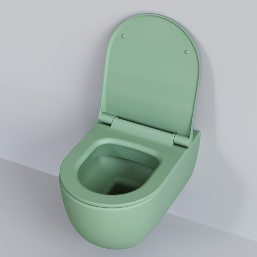 Унитаз подвесной Ambassador Abner 103T21001R-102T21001S мятный матовый с сиденьем - фото 5