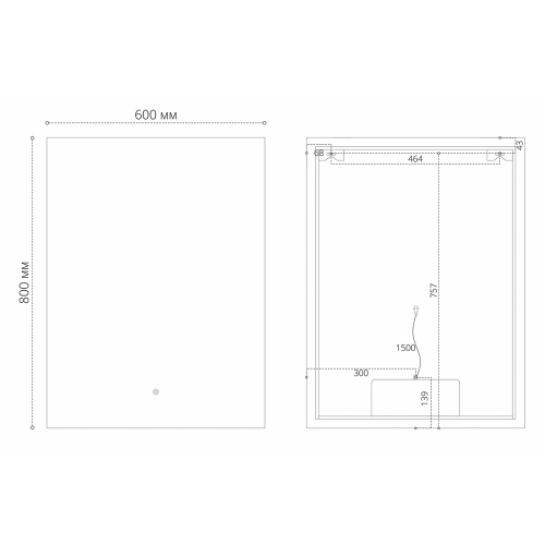 Зеркало в ванную Grossman PRAGMA-норма 186080 60х80 цвет белый - фото 3