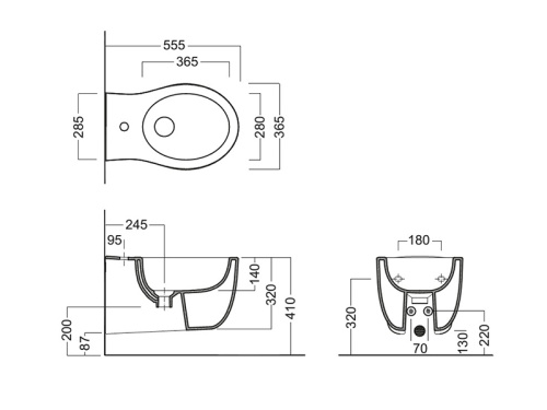 Биде Hatria LE FIABE Y1A901 подвесное - фото 3