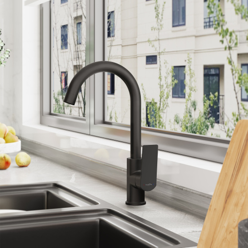 Смеситель для кухни Tokito AMA TOK-AMA-1013BL на раковину черный - фото 3