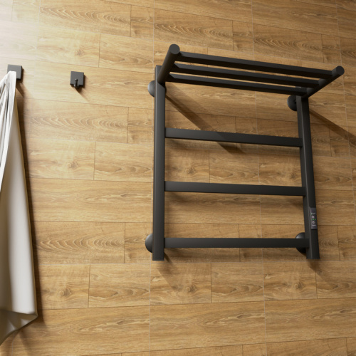 Полотенцесушитель Маргроид Вид 81-10 профильный 8110p-6050-1083-9005R 56х60 электрический черный матовый - фото 2