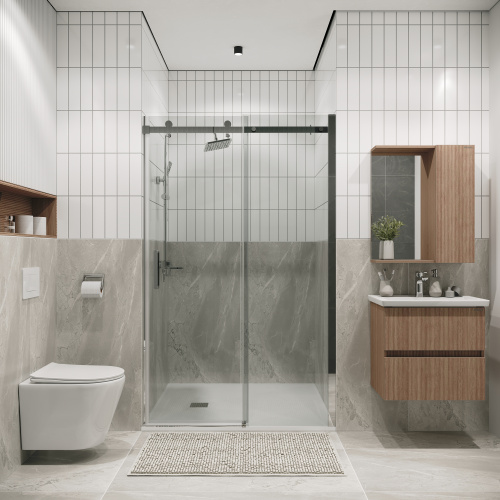 Душевая дверь Grossman Classic 100.K33.04.130.10.00 130х195 стекло прозрачное профиль хром глянцевый - фото 4