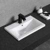 Раковина из сантехнического фаянса CeramaLux 9393-60 60х40 встраиваемая цвет белый 1 отверстие под смеситель