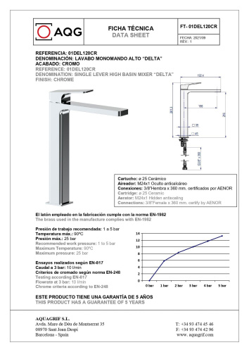 Смеситель AQG Delta 01DEL120CR на столешницу хром - фото 2
