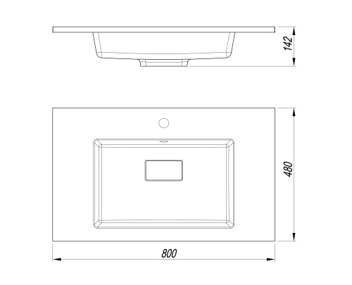 Раковина из литьевого мрамора Uperwood May 35480000004 80х48 полувстраиваемая цвет белый - фото 2