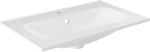 Раковина из литьевого мрамора Aquanet Арт 00318925 74х45 полувстраиваемая цвет белый 1 отверстие под смеситель - фото 5