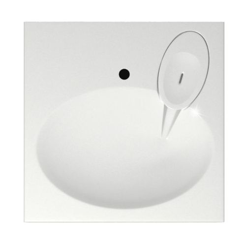 Раковина из искуственного мрамора Reflexion Gamma RX6060GM 60x60 над стиральной машиной цвет белый 1 отверстие под смеситель - фото 2