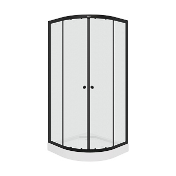 Душевой уголок Parly ZE911B 90х90 стекло прозрачное профиль черный с поддоном