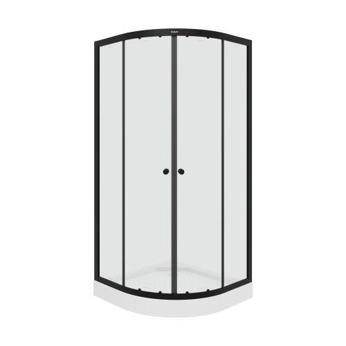 Душевой уголок Parly ZE911B 90х90 стекло прозрачное профиль черный с поддоном