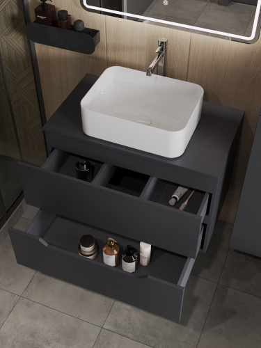 Тумба с раковиной Orange Line Li-80TugMDF+B02-460W 81х46х68 - фото 4