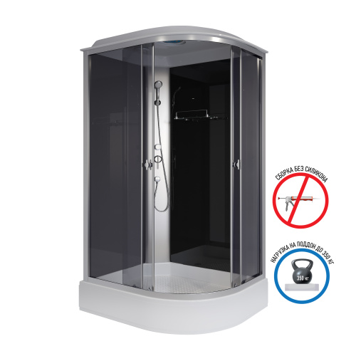 Душевая кабина Niagara Eco E120/80/26L/TN 120х80 асимметричная с крышей ориентация левая