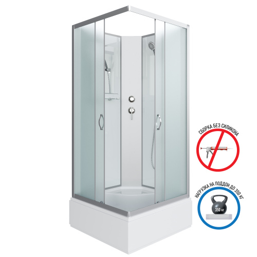 Душевая кабина Niagara Classic 11081424BK 90х90 квадратная без крыши ориентация универсальная - фото 2